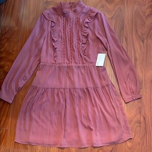 Kensie Long Sleeve Mauve Dress
